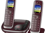 Panasonic Schnurloses Telefon-Set mit Anrufbeantworter KX-TGJ322GR weinrot