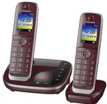 Panasonic Schnurloses Telefon-Set mit Anrufbeantworter KX-TGJ322GR weinrot