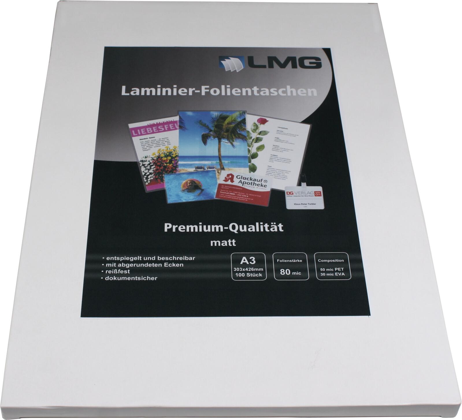 LMG Laminierfolien matt 80 mikron A3