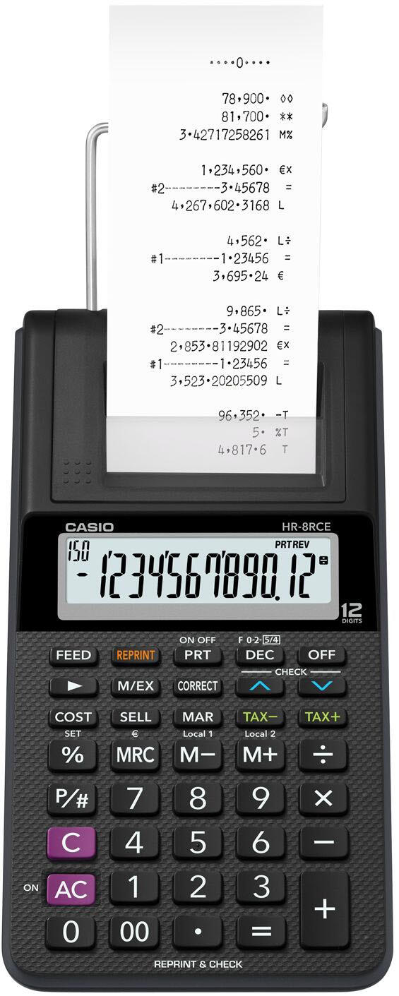 CASIO Tischrechner druckend HR-8RCE schwarz