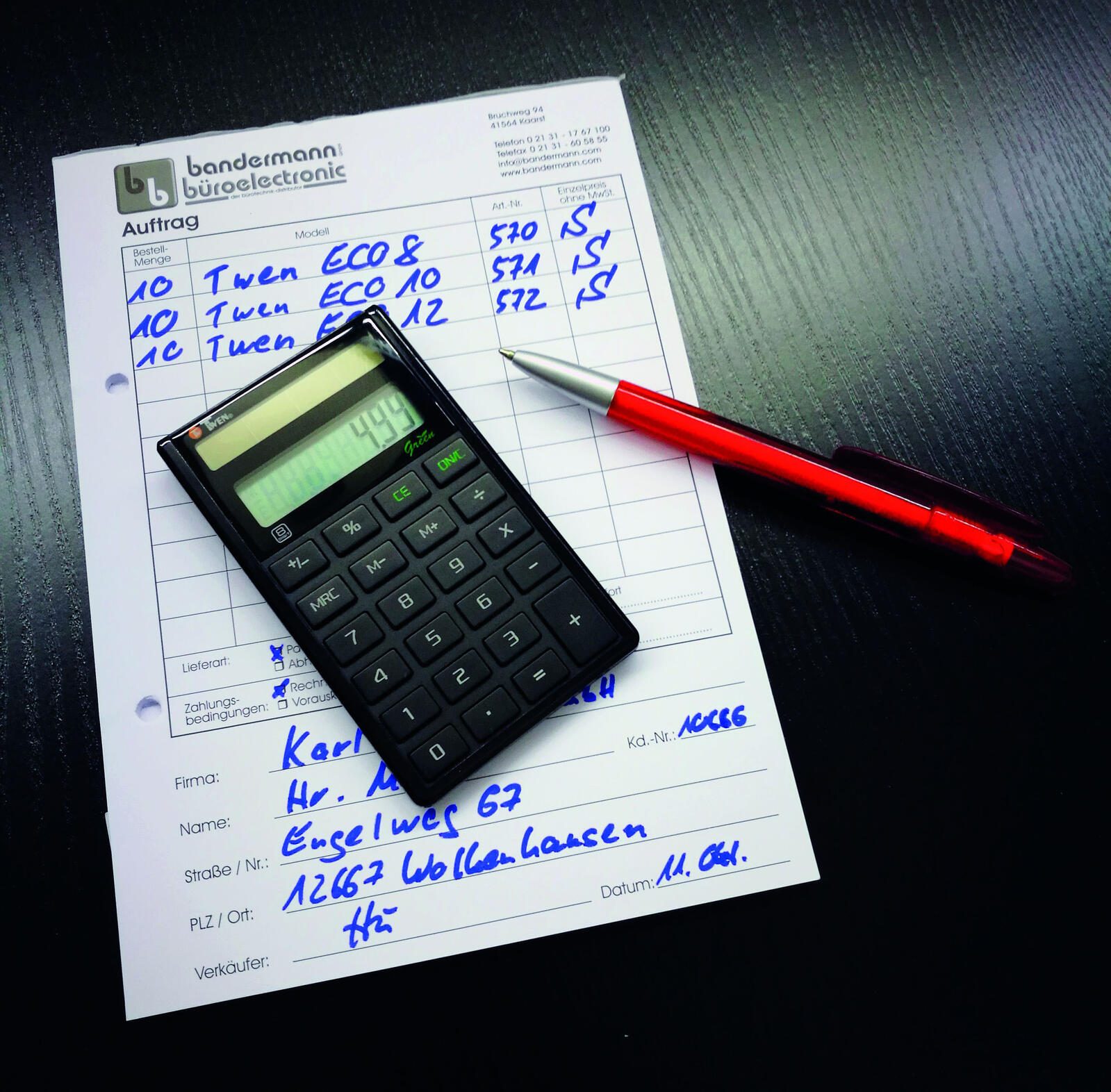 TWEN Taschenrechner ECO 8 schwarz