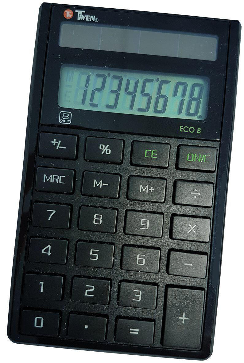 TWEN Taschenrechner ECO 8 schwarz