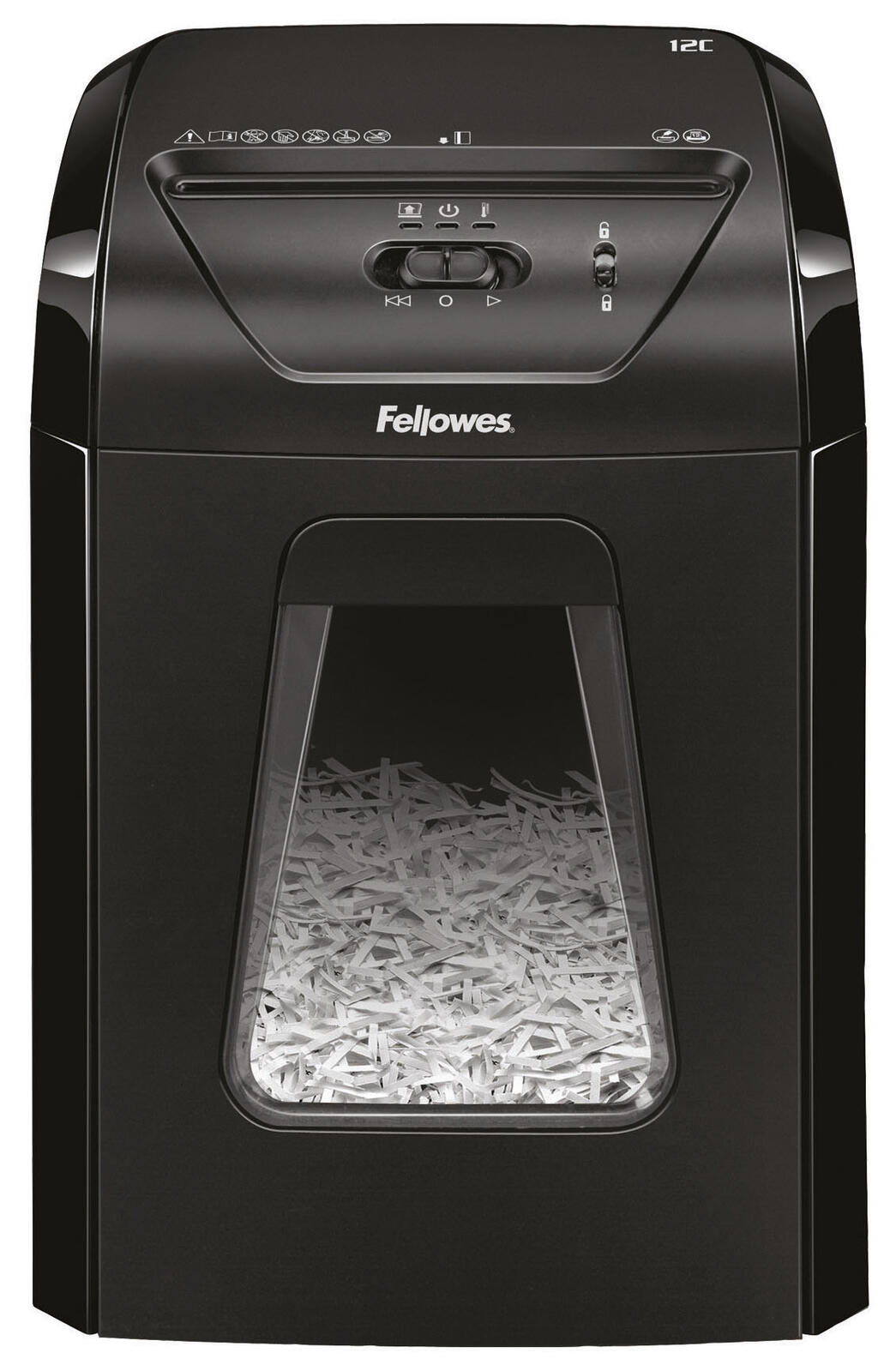 Fellowes Powershred 12C Aktenvernichter mit Partikelschnitt bis 11 Blatt schwarz