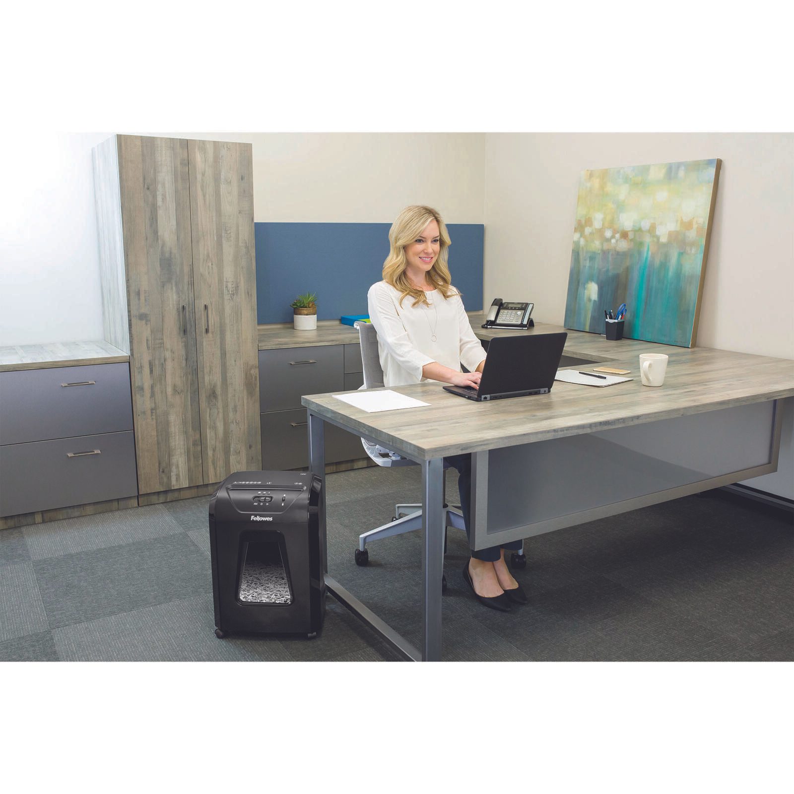 Fellowes Powershred 12C Aktenvernichter mit Partikelschnitt bis 11 Blatt schwarz