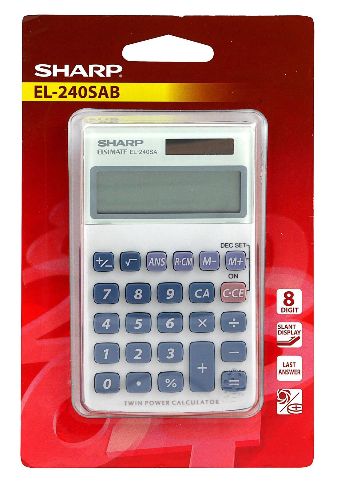 Sharp Taschenrechner EL-240SA lichtgrau
