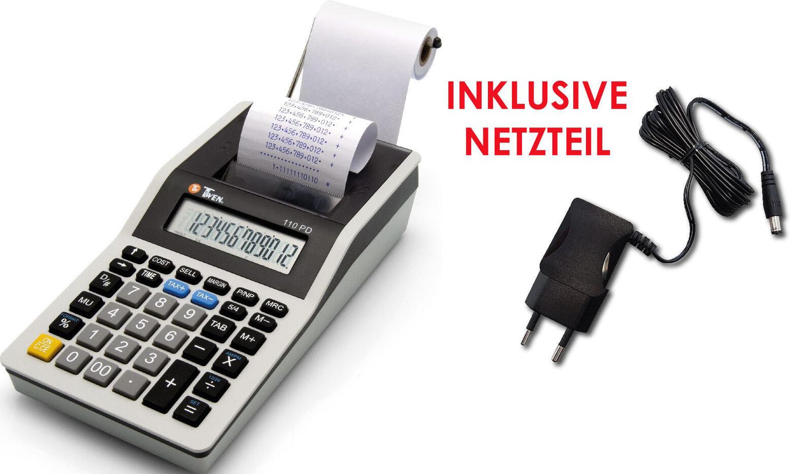 TWEN Tischrechner druckend 110 PD weiß/schwarz