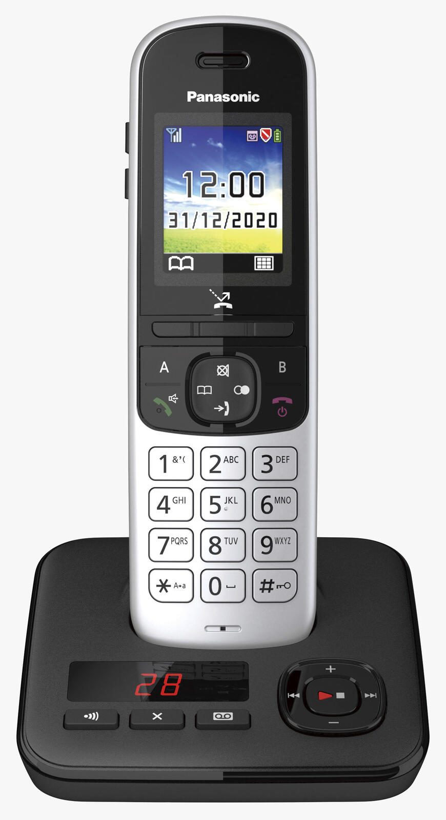 Panasonic Schnurloses Telefon mit Anrufbeantworter KX-TGH720GS silber-schwarz