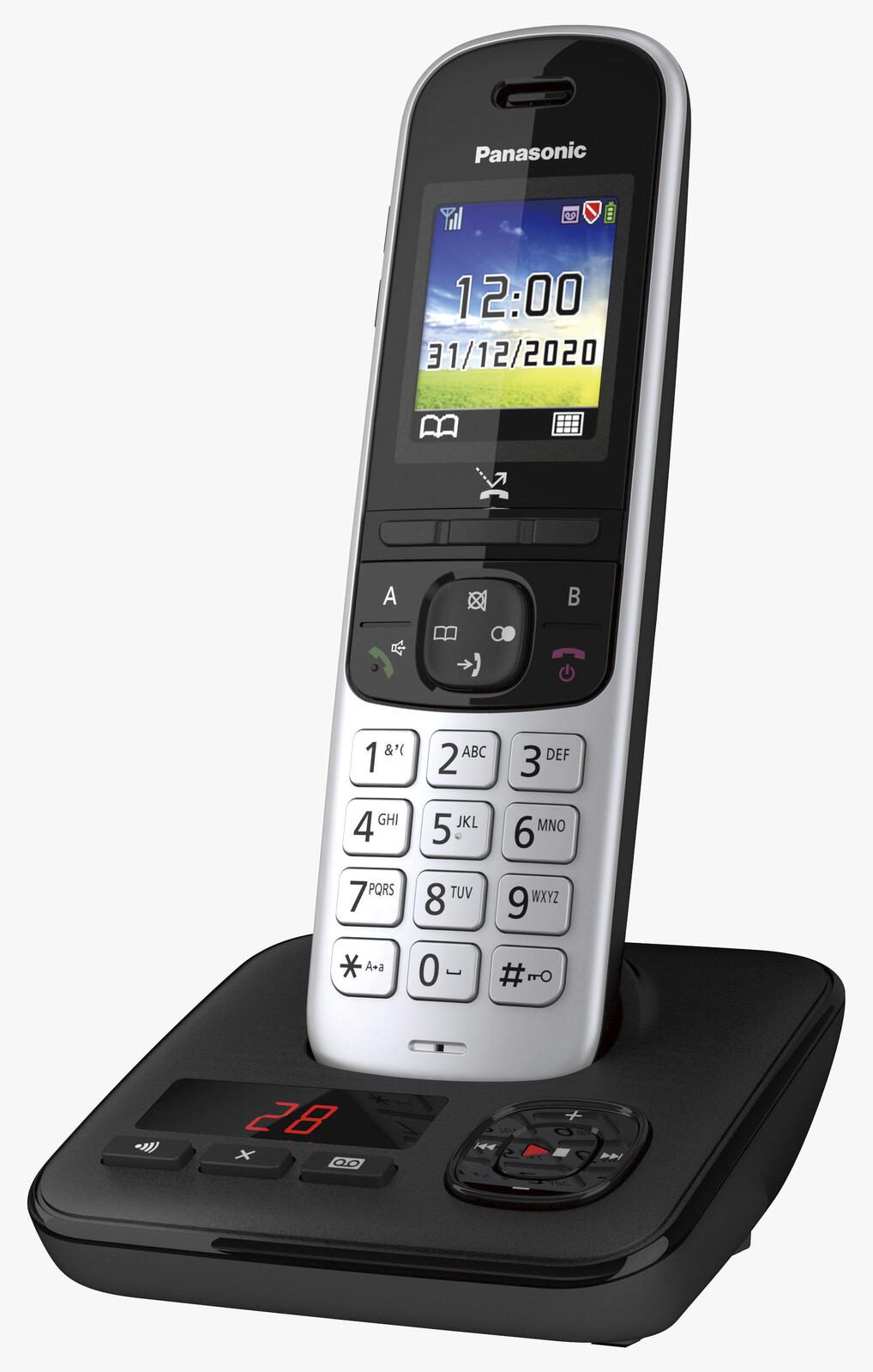 Panasonic Schnurloses Telefon mit Anrufbeantworter KX-TGH720GS silber-schwarz