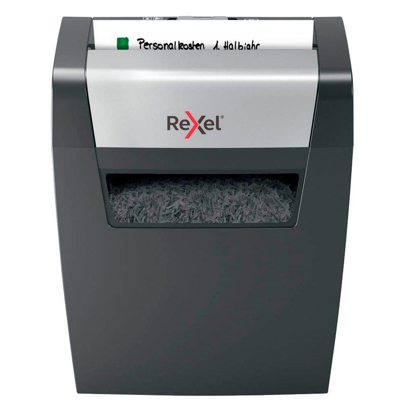 Rexel Momentum X406 Aktenvernichter mit Partikelschnitt bis 6 Blatt schwarz