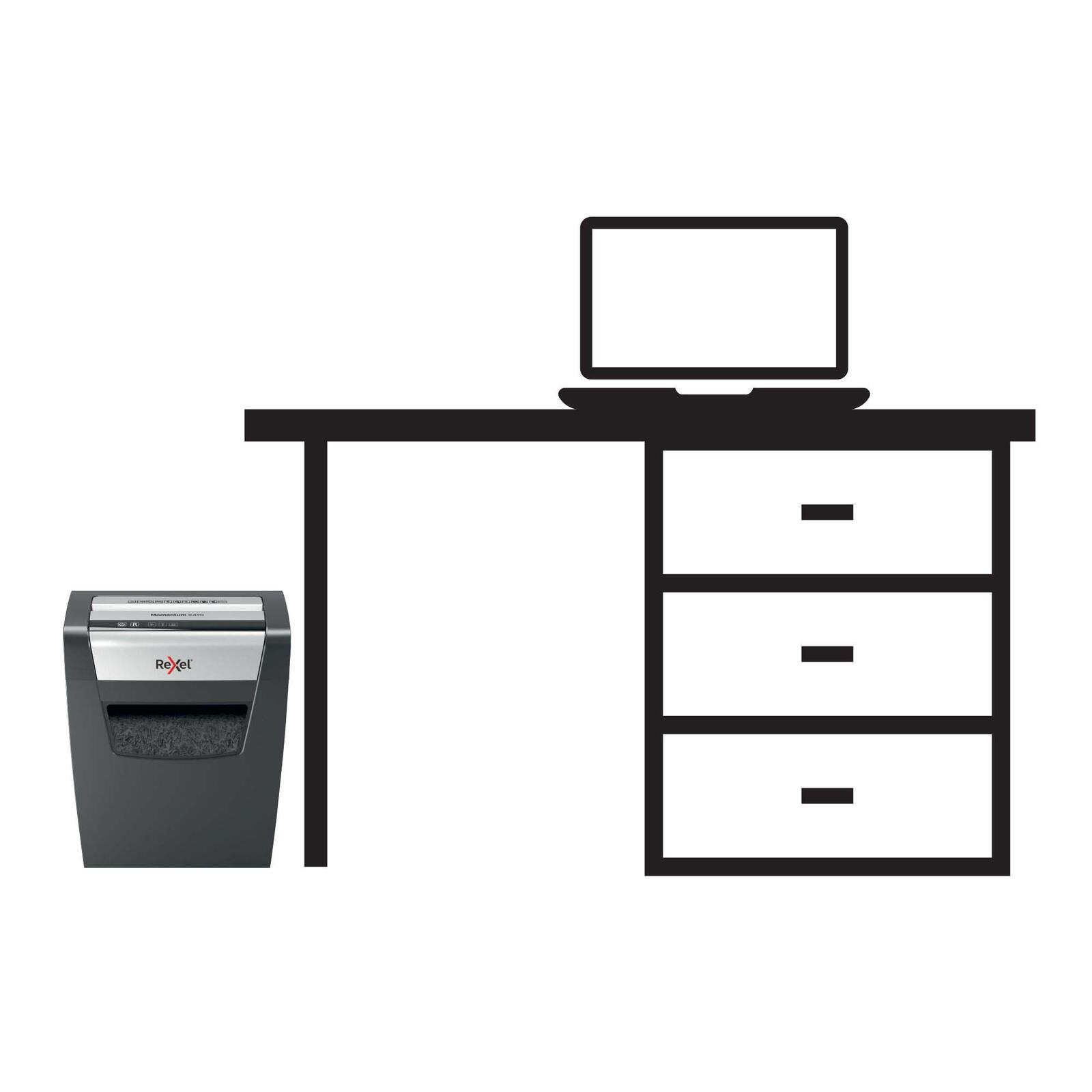 Rexel Momentum X410 Aktenvernichter mit Partikelschnitt bis 10 Blatt schwarz