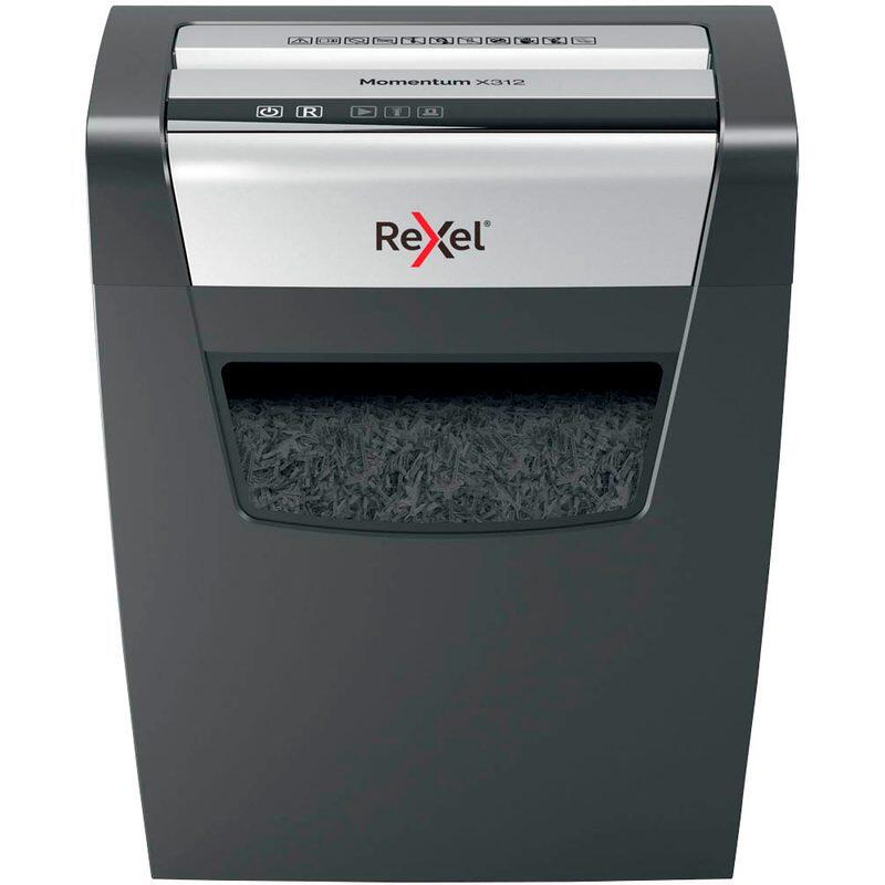Rexel Momentum X312 Aktenvernichter mit Partikelschnitt bis 12 Blatt schwarz