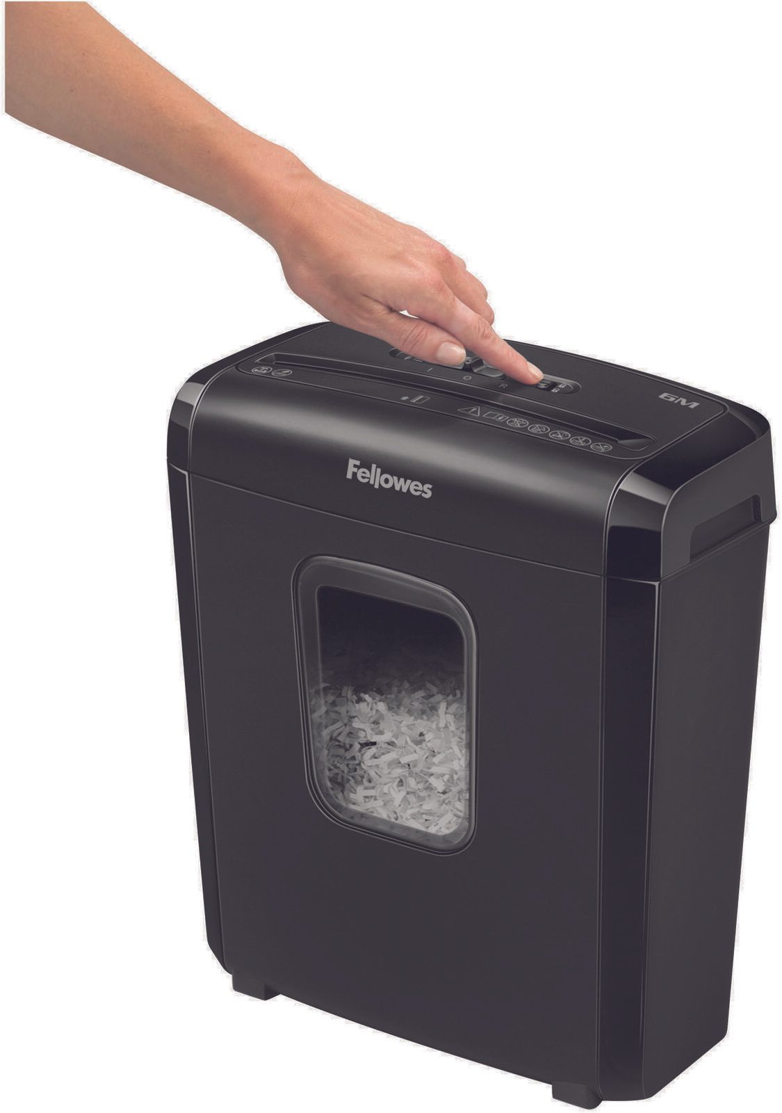 Fellowes Powershred 6M Aktenvernichter mit Partikelschnitt bis 6 Blatt schwarz