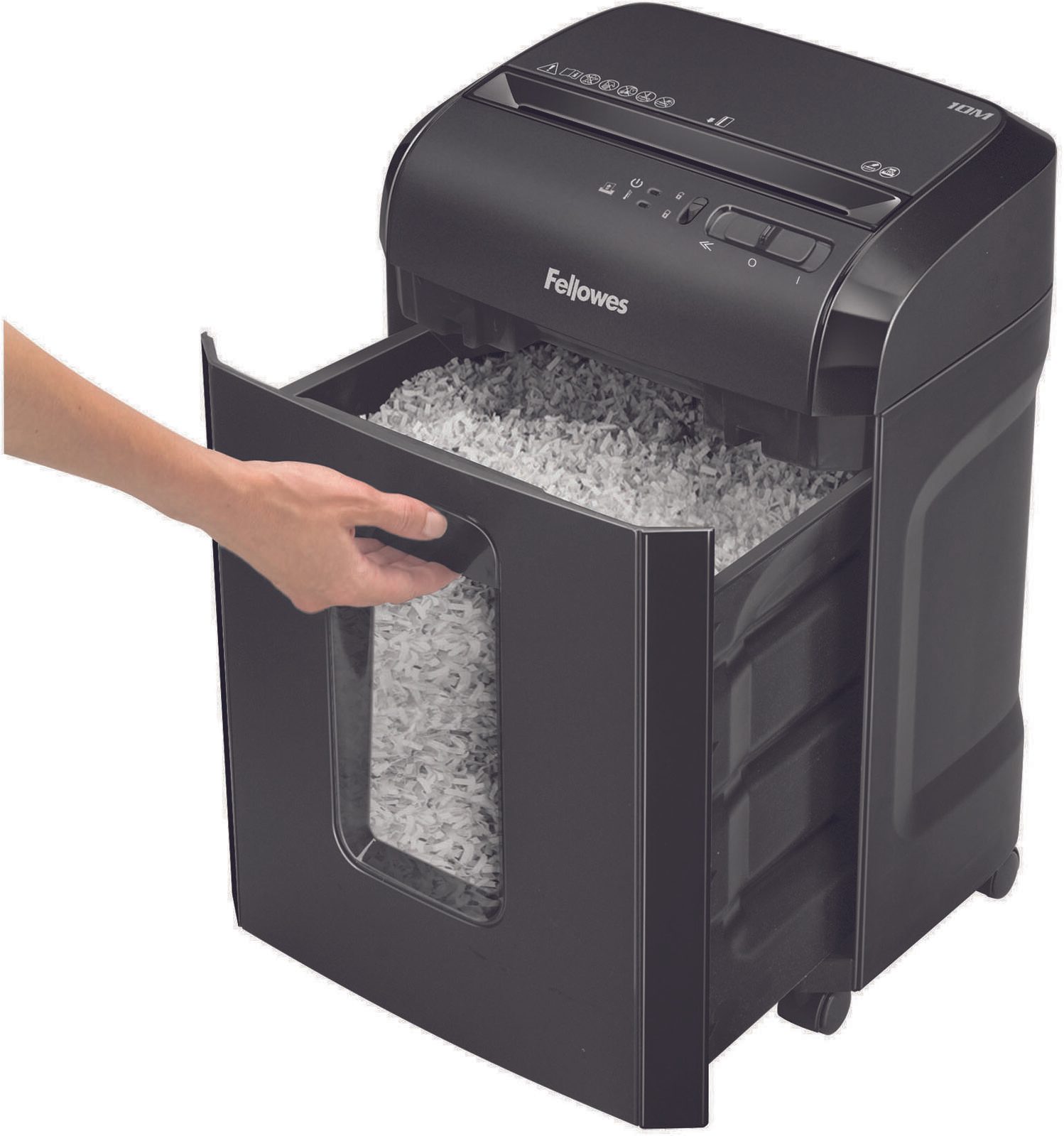 Fellowes Powershred 10M Aktenvernichter mit Partikelschnitt bis 10 Blatt schwarz