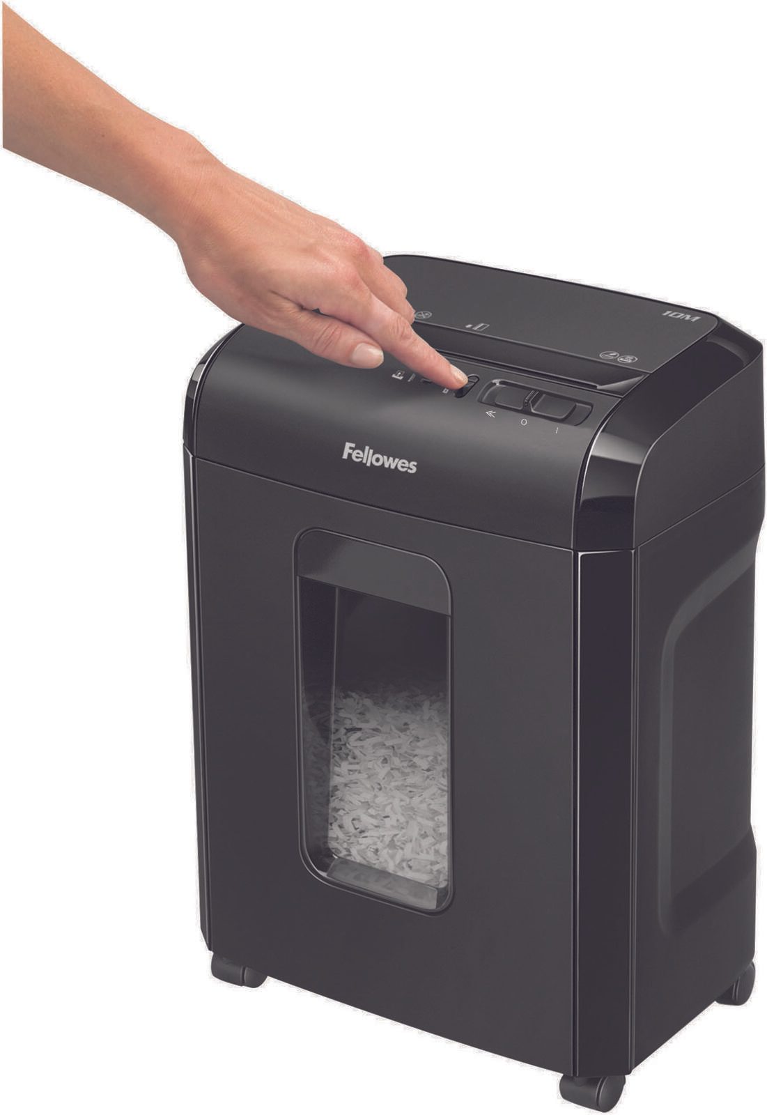 Fellowes Powershred 10M Aktenvernichter mit Partikelschnitt bis 10 Blatt schwarz