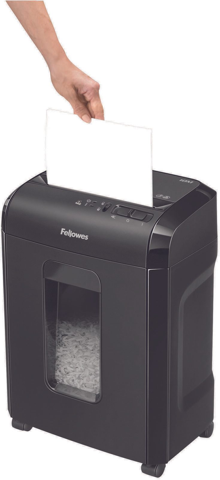 Fellowes Powershred 10M Aktenvernichter mit Partikelschnitt bis 10 Blatt schwarz