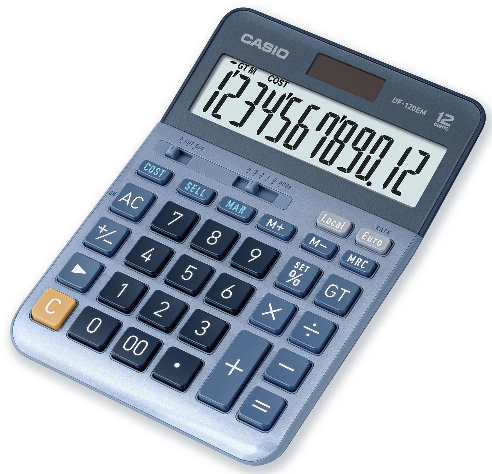 CASIO Tischrechner DF-120EM blau