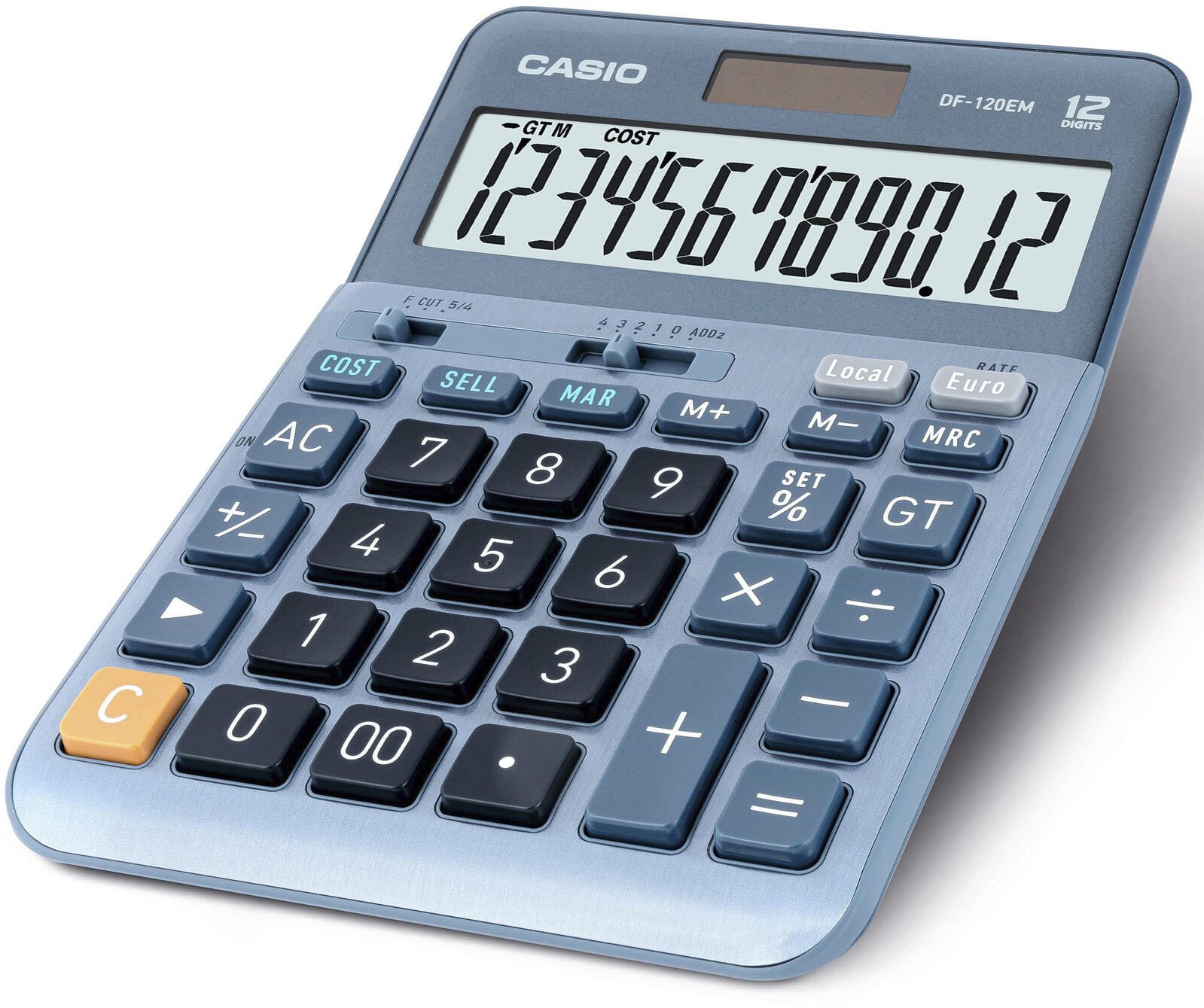 CASIO Tischrechner DF-120EM blau