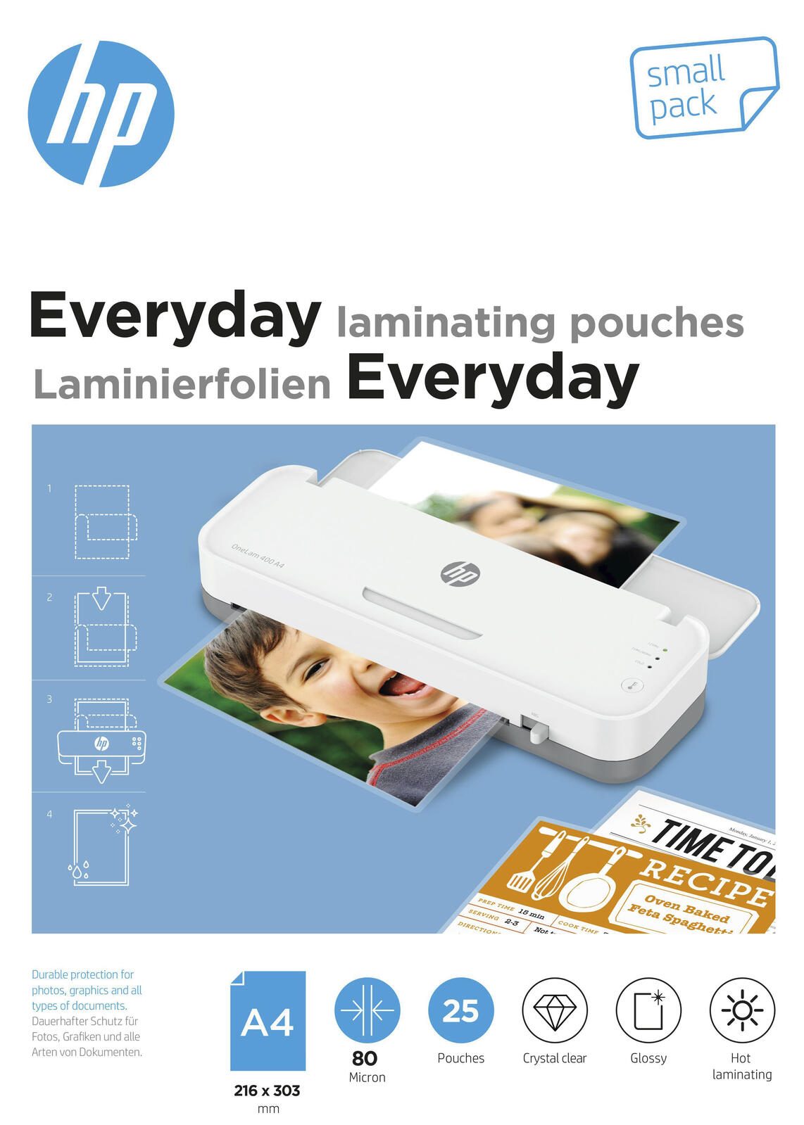 HP Laminierfolien glänzend 80 mikron A4