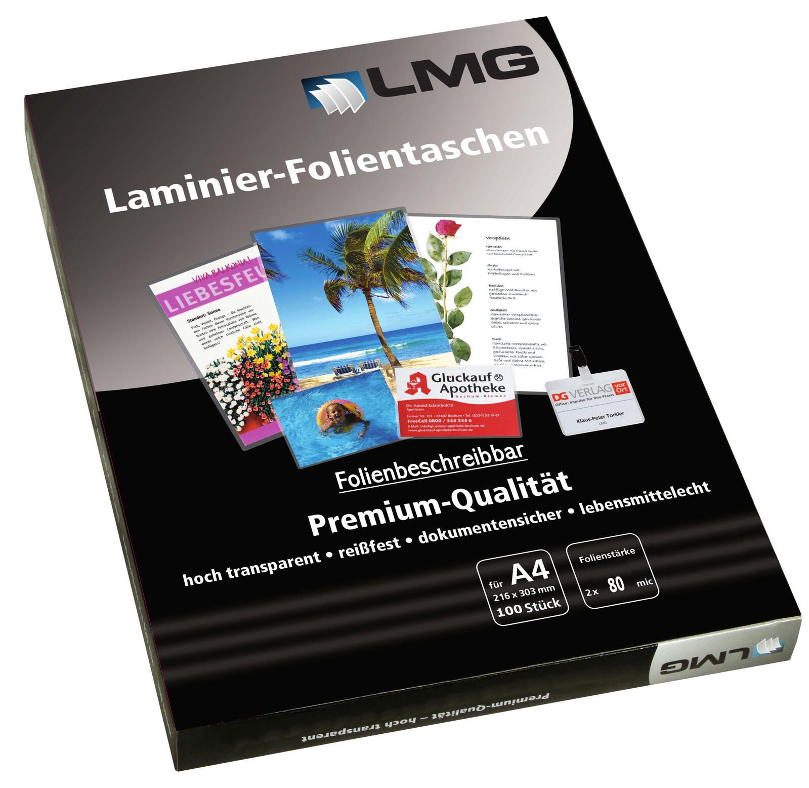 LMG Laminierfolien glänzend 80 mikron A4