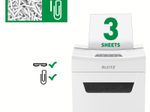 LEITZ Protect 3M Aktenvernichter mit Partikelschnitt bis 3 Blatt weiß