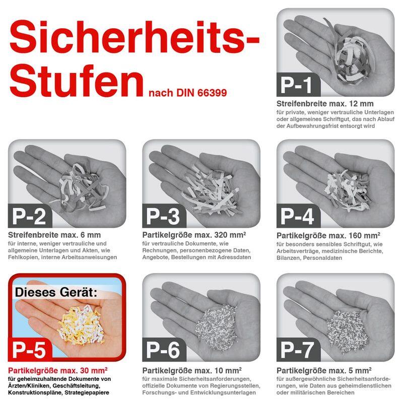 LEITZ Protect 6M Aktenvernichter mit Partikelschnitt bis 6 Blatt weiß