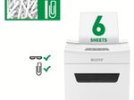 LEITZ Protect 6X Aktenvernichter mit Partikelschnitt bis 6 Blatt weiß