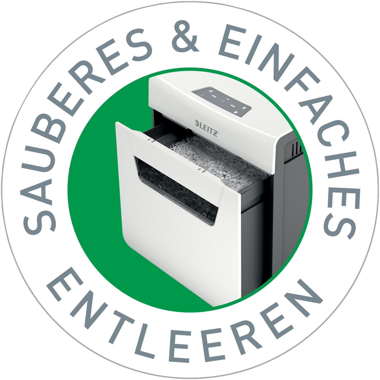 LEITZ Protect 8X Aktenvernichter mit Partikelschnitt bis 8 Blatt weiß
