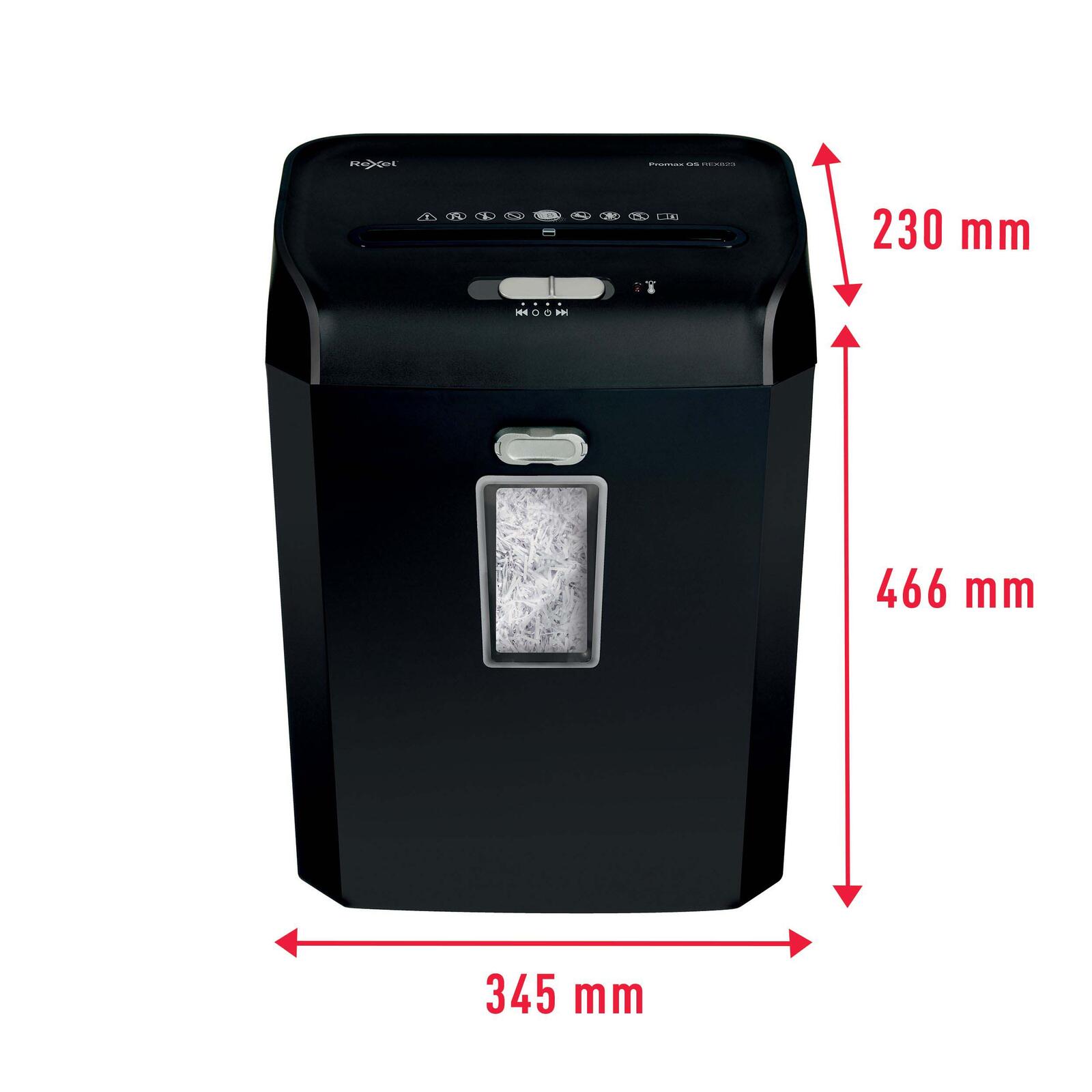 Rexel ProMax REX823 Aktenvernichter mit Partikelschnitt bis 8 Blatt schwarz