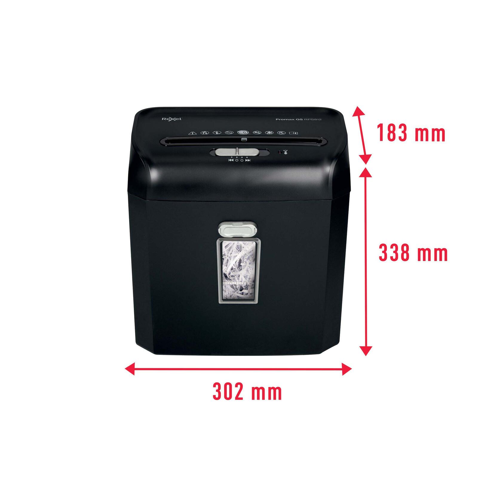 Rexel ProMax RPS812 Aktenvernichter mit Streifenschnitt bis 8 Blatt schwarz