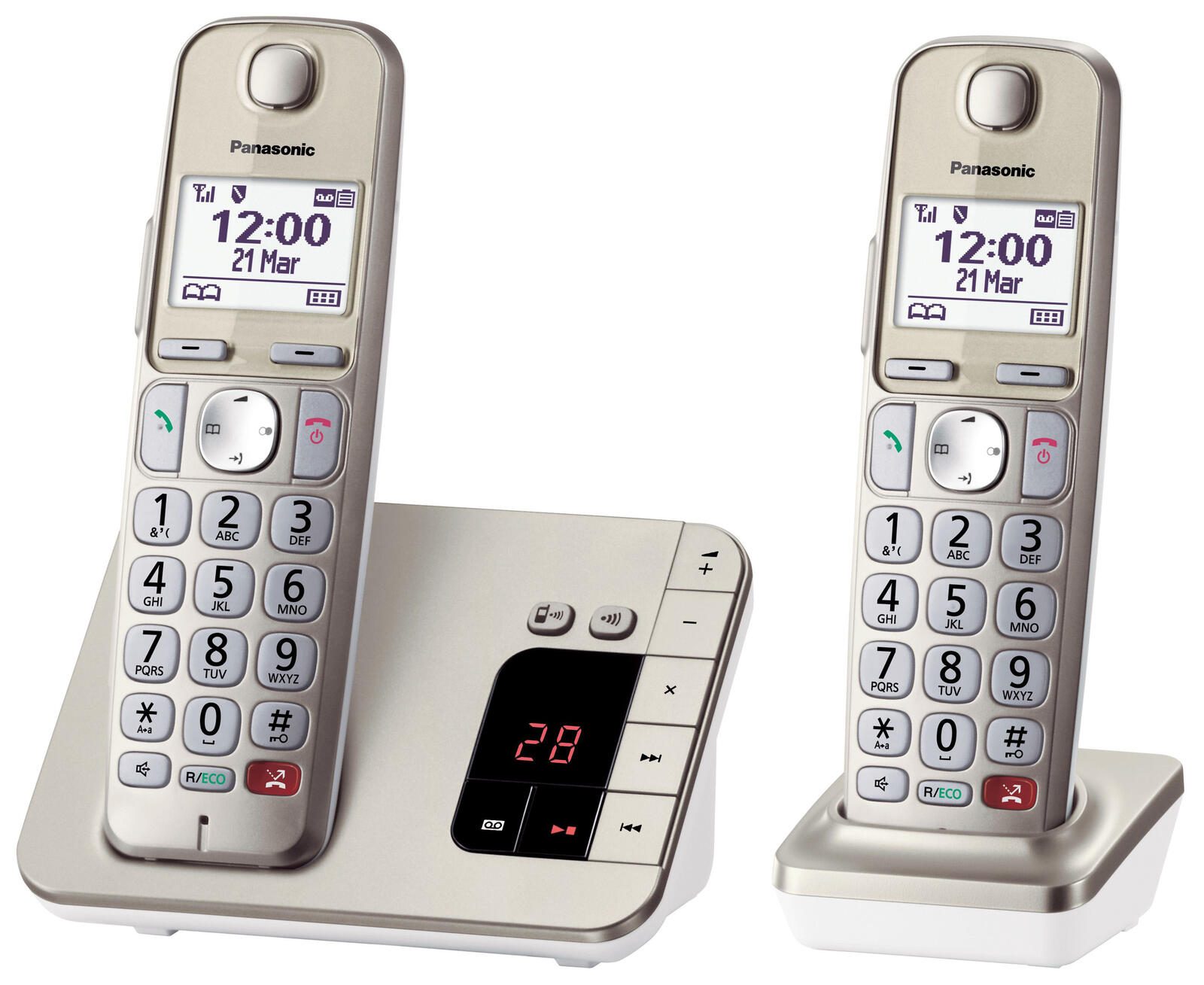 Panasonic Schnurloses Telefon-Set mit Anrufbeantworter KX-TGE262GN champagner