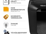 Fellowes Powershred LX41 Aktenvernichter mit Partikelschnitt bis 8 Blatt schwarz