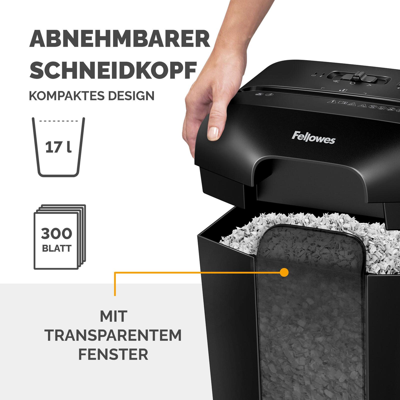 Fellowes Powershred LX41 Aktenvernichter mit Partikelschnitt bis 8 Blatt schwarz