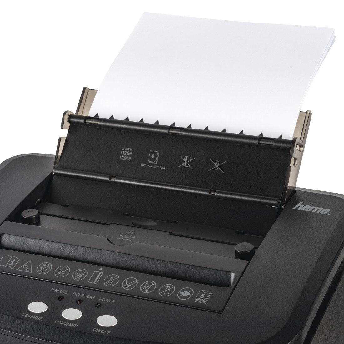 Hama Premium AutoM120 Aktenvernichter mit Partikelschnitt bis 120 Blatt schwarz