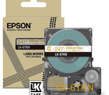 EPSON Band LK-4WBW - 24 mm - Gold auf durchsichtig