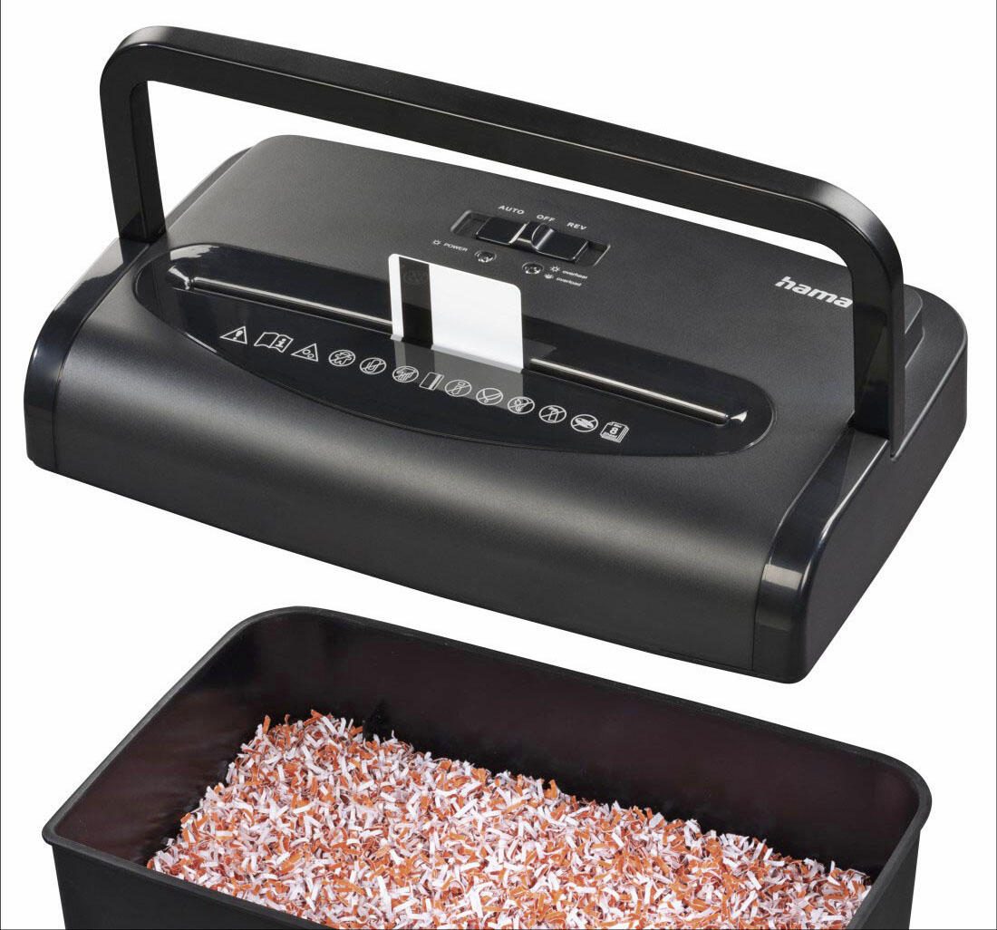 Hama Premium M8+ Aktenvernichter mit Partikelschnitt bis 8 Blatt schwarz