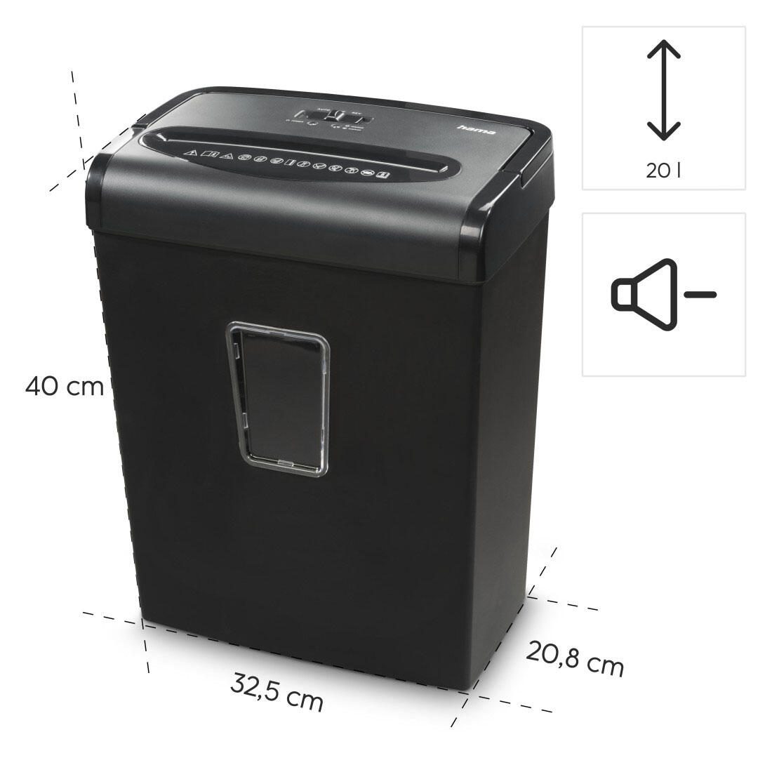 Hama Premium M8+ Aktenvernichter mit Partikelschnitt bis 8 Blatt schwarz