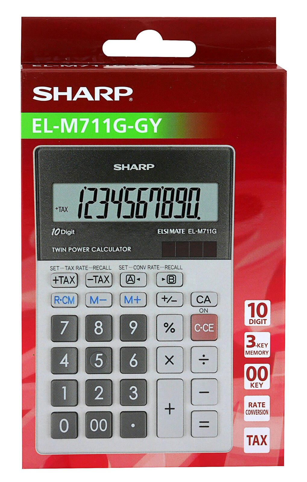 Sharp Tischrechner EL-M711G lichtgrau/schwarz