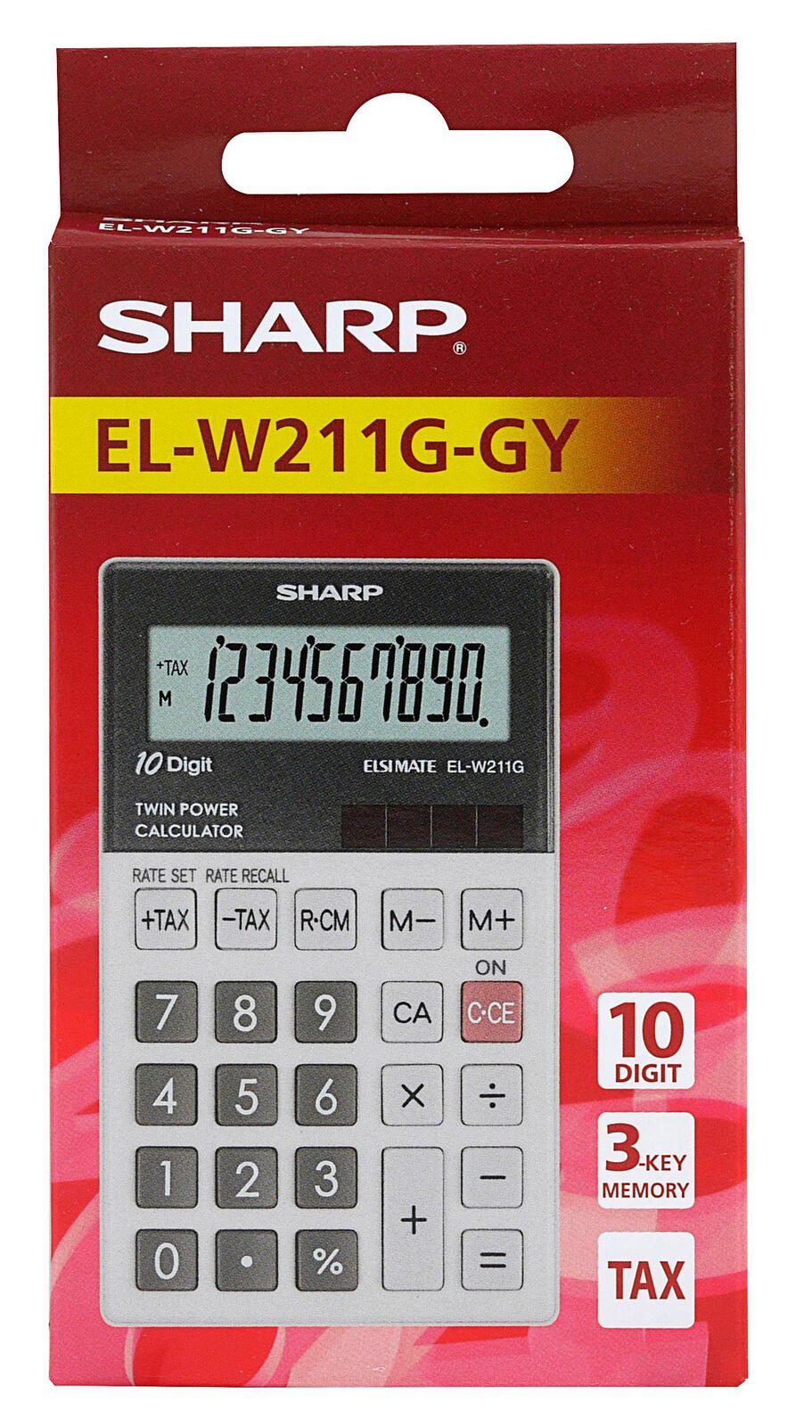 Sharp Taschenrechner EL-W211GGY schwarz/grau