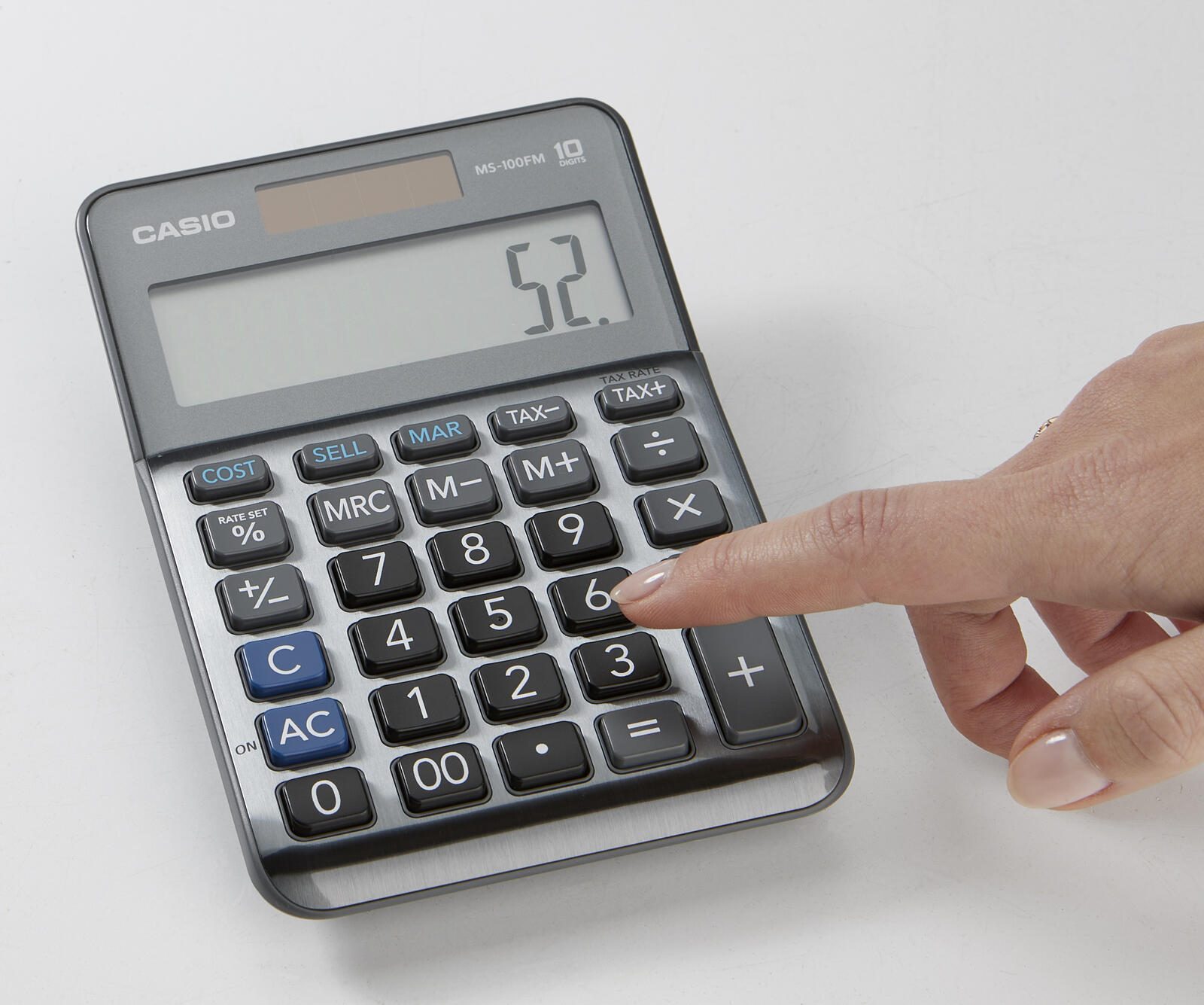 CASIO Tischrechner MS-100FM grau