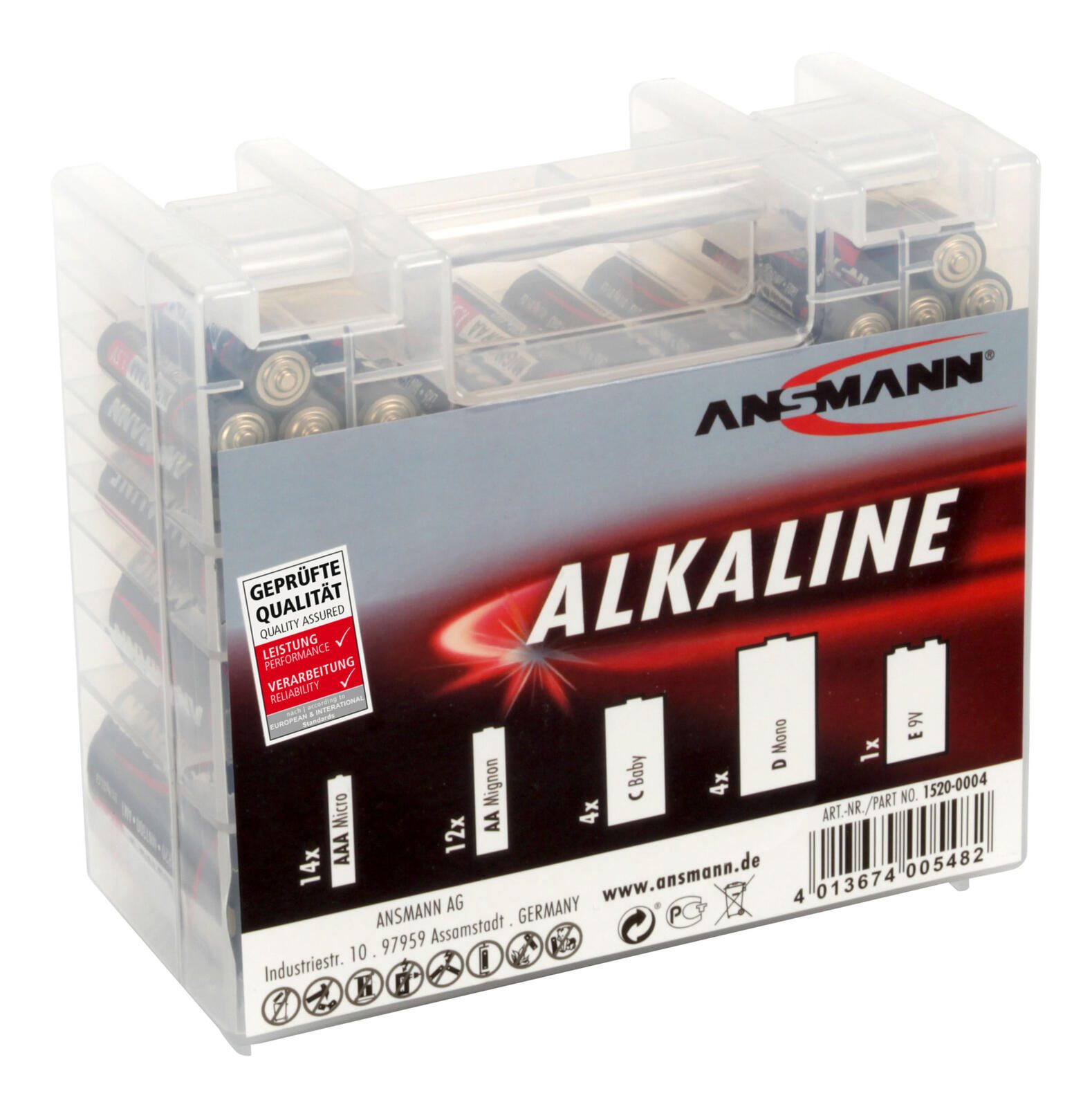 ANSMANN Batterien-Set Baby C, Micro AAA, Mono D, Mignon AA, E-Block 1.5 V