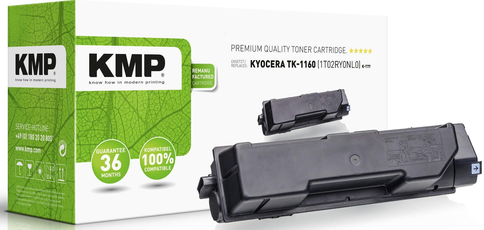 KMP Toner K-T77 schwarz kompatibel zu KYOCERA TK-1160