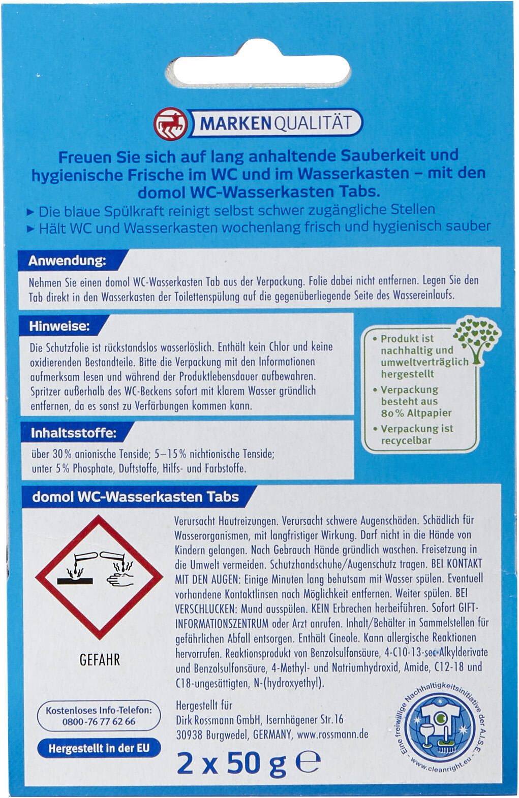 domol WC-Wasserkasten-Tabletten frisch 2,0 St.
