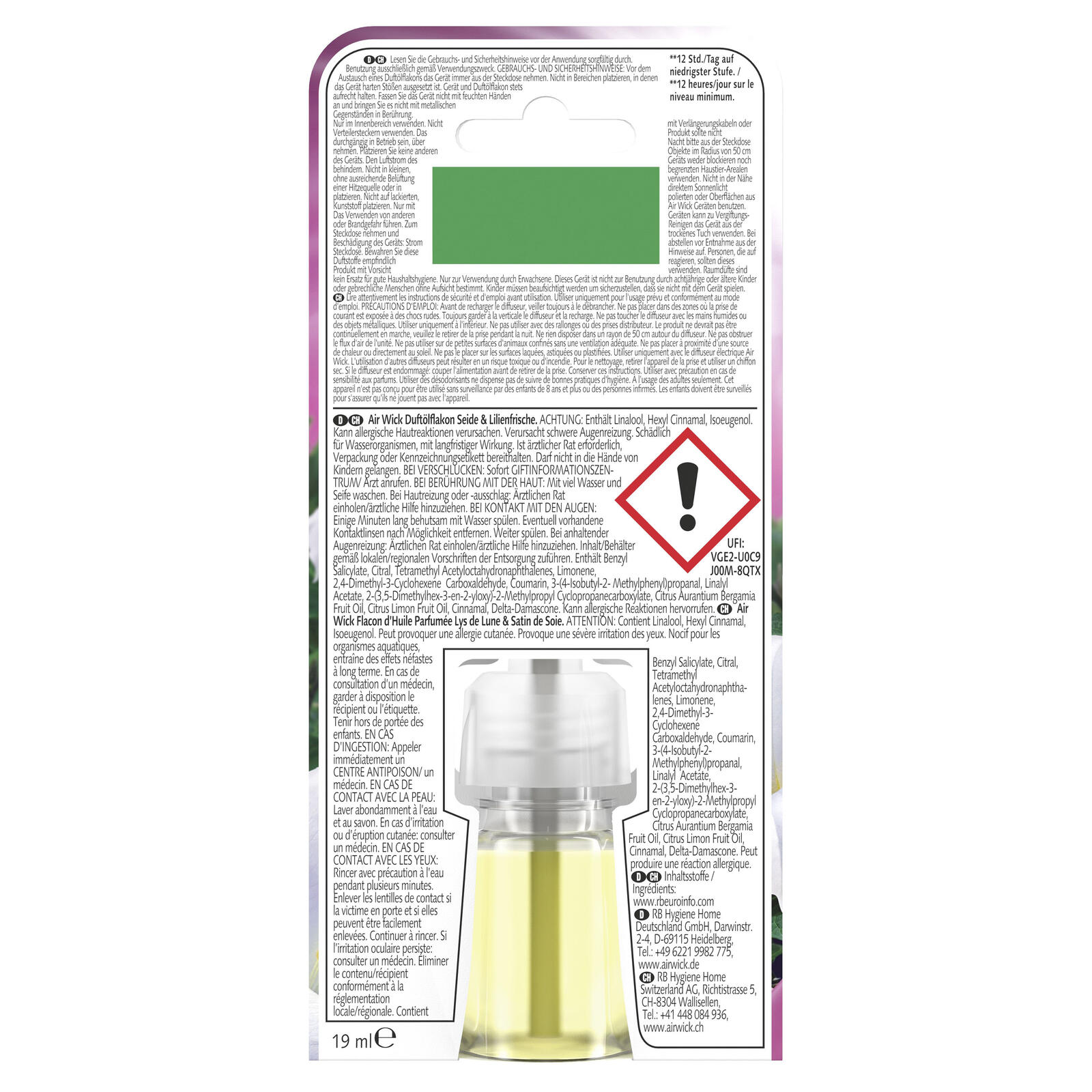AIRWICK Raumduft-Nachfüller Seide & Lilienfrische 19 ml