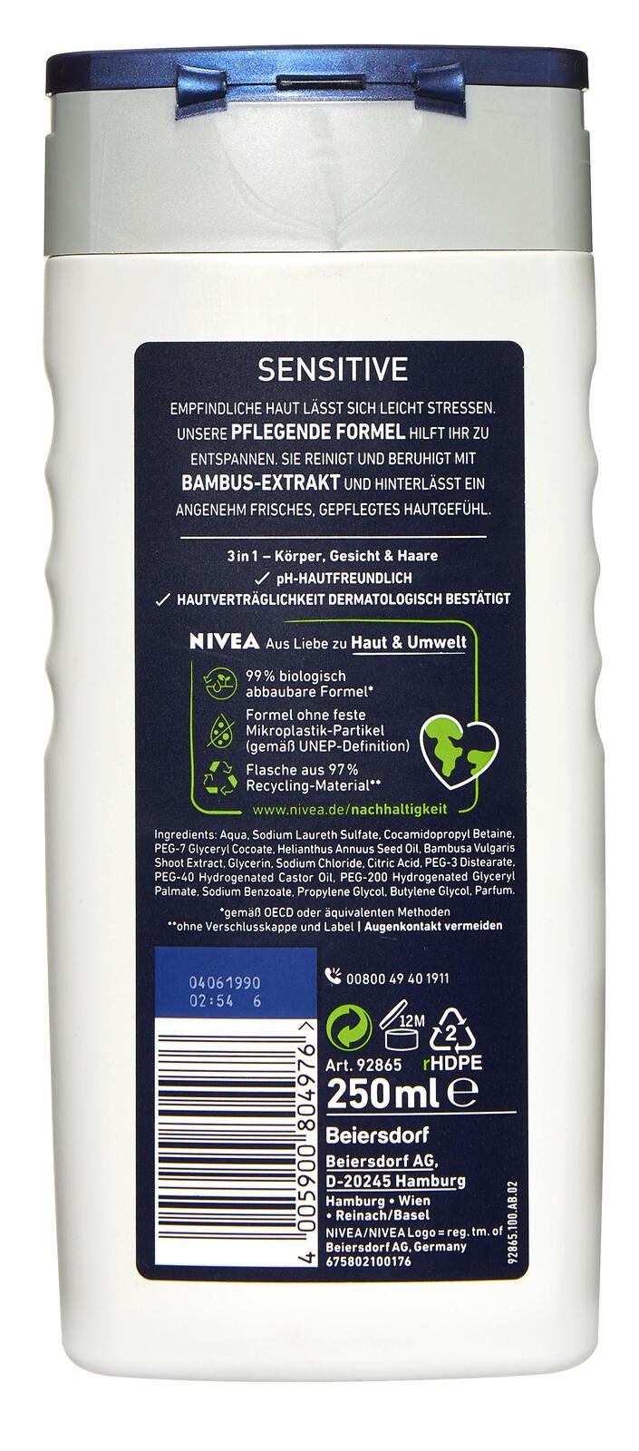 NIVEA MEN Sensitive Duschgel 250 ml