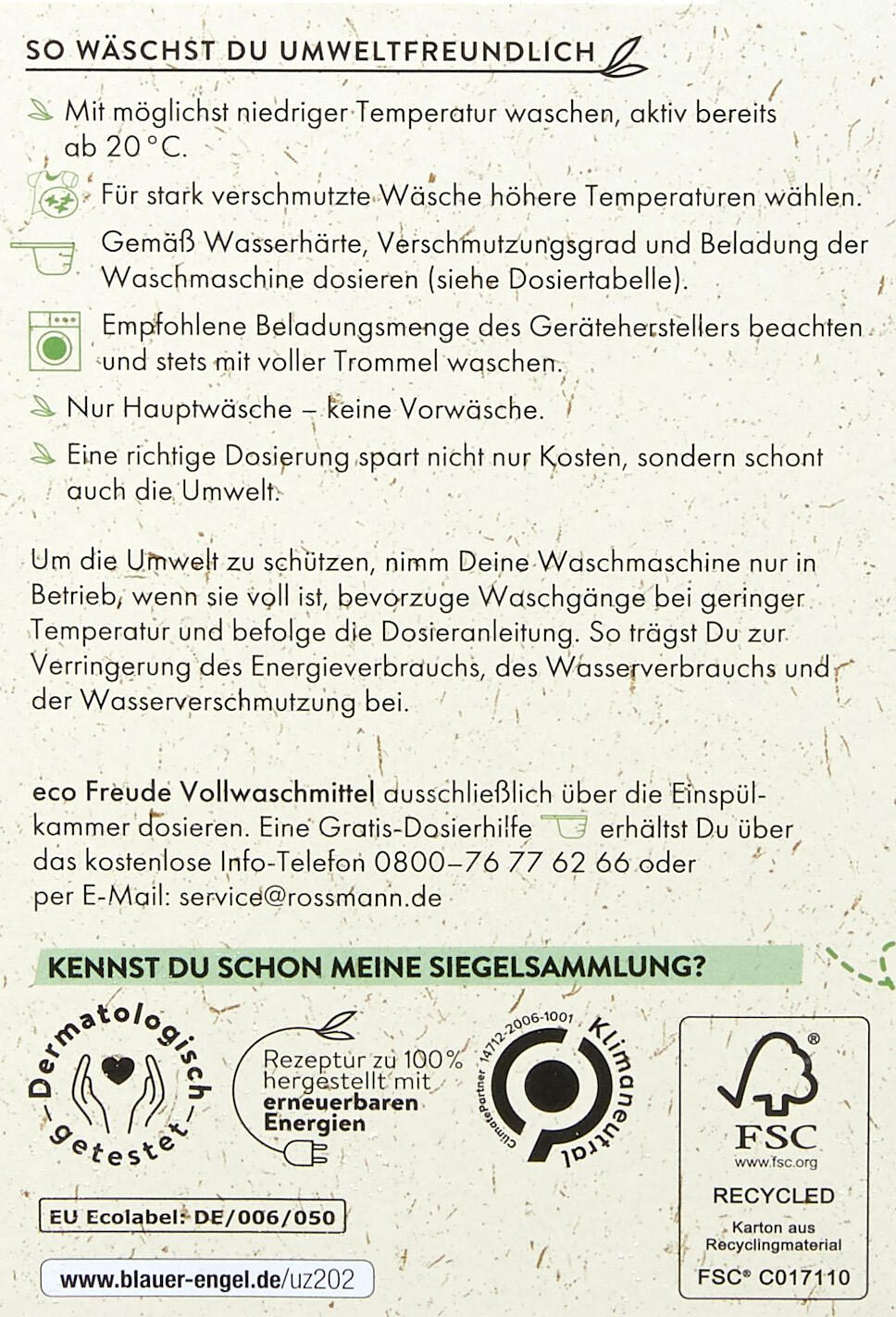 eco Freude Vollwaschmittel frisch 1,35 kg