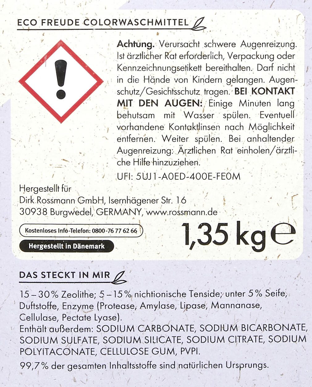 eco Freude Waschmittel frisch 1,35 kg