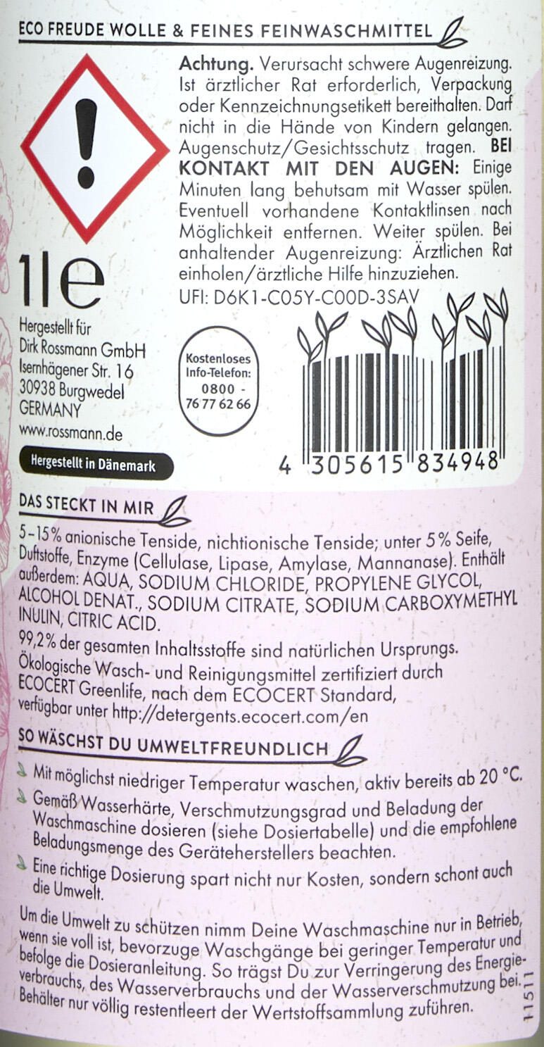 eco Freude Feinwaschmittel frisch 1,0 l