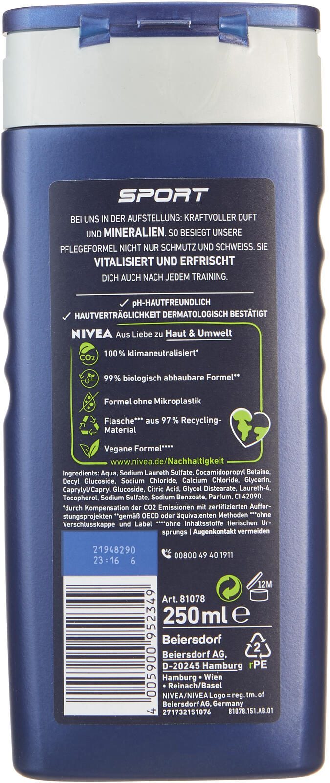 NIVEA MEN Sport Duschgel 250 ml