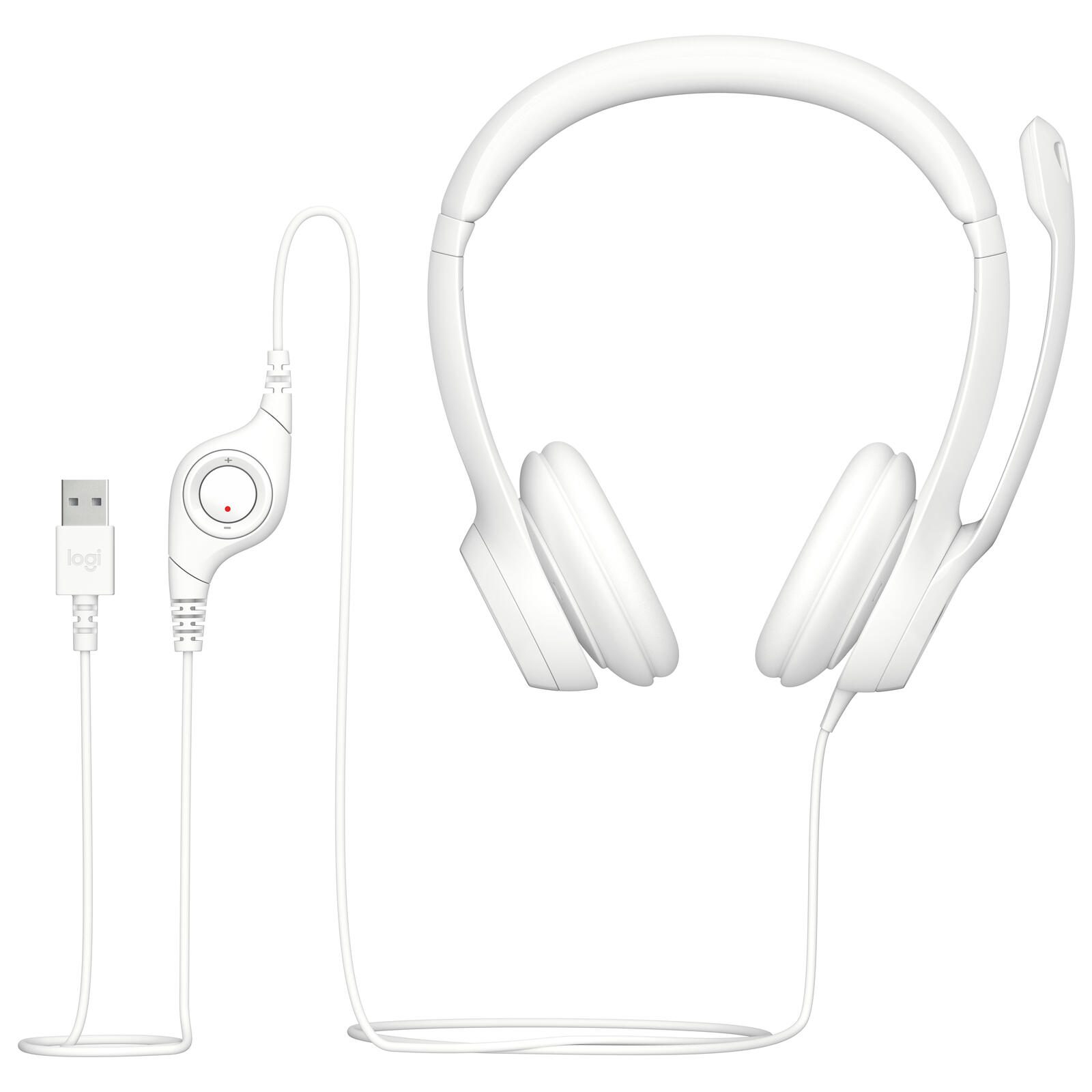 Logitech USB-Headset H390 grau, weiß