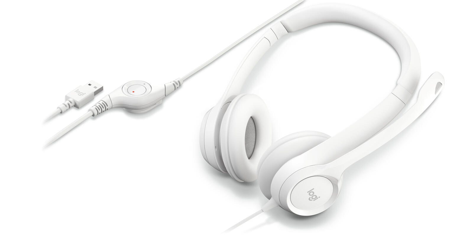 Logitech USB-Headset H390 grau, weiß